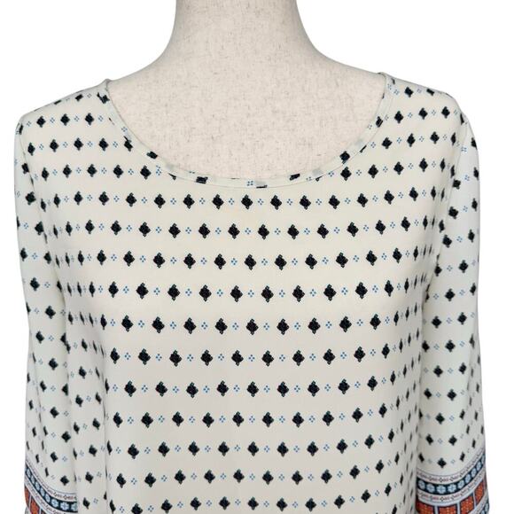 Firuzé Aztec Pattern Long Sleeve Blouse Full Zippered Back, Women’s Medium - Picture 5 of 7